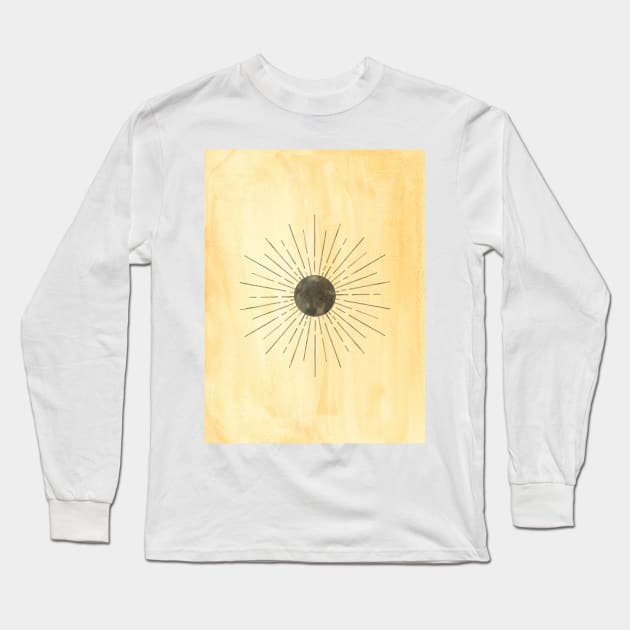 Abstract mustard sun Long Sleeve T-Shirt by WhalesWay